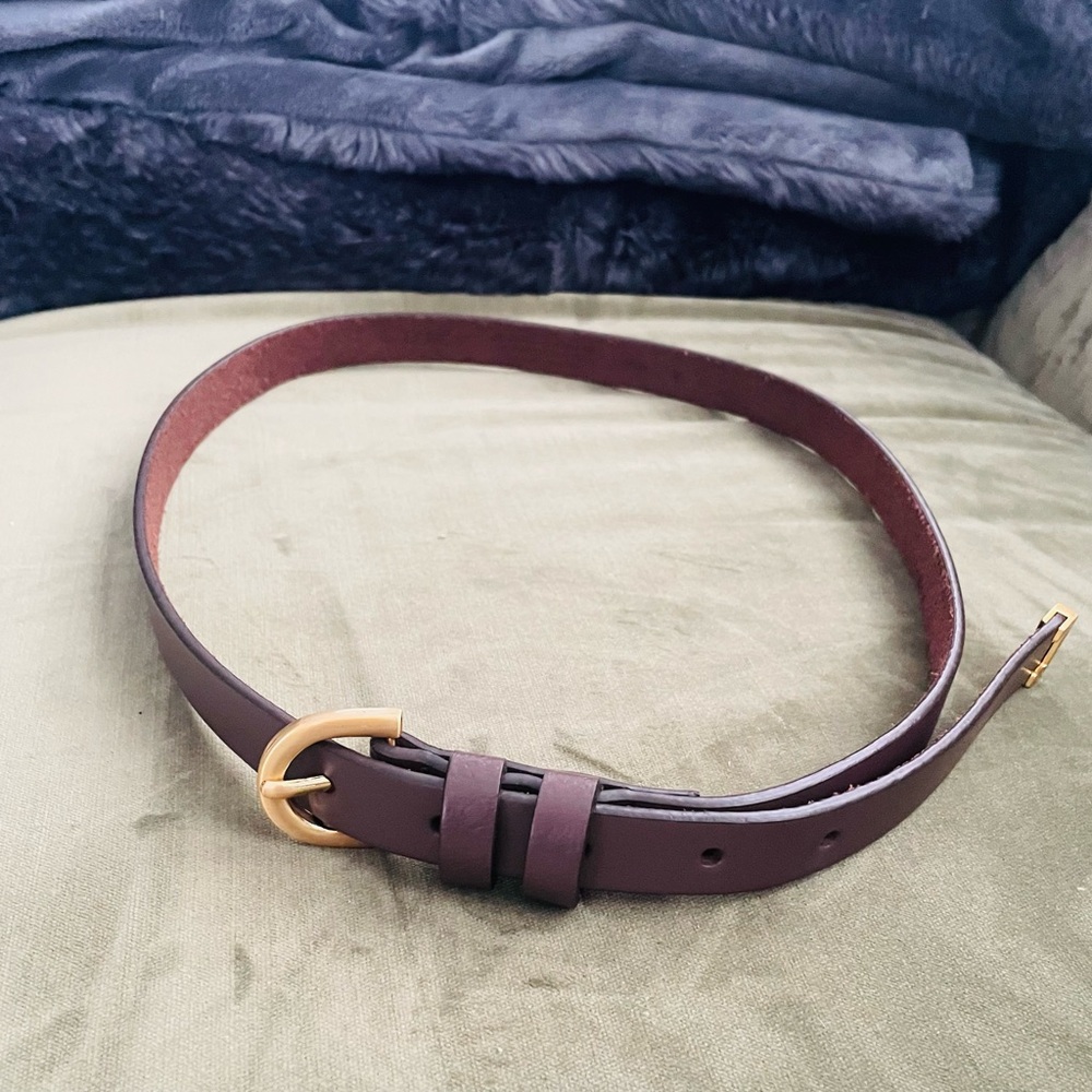 J. Crew Dark Brown Belt with Gold Buckle - Picture 16 of 16